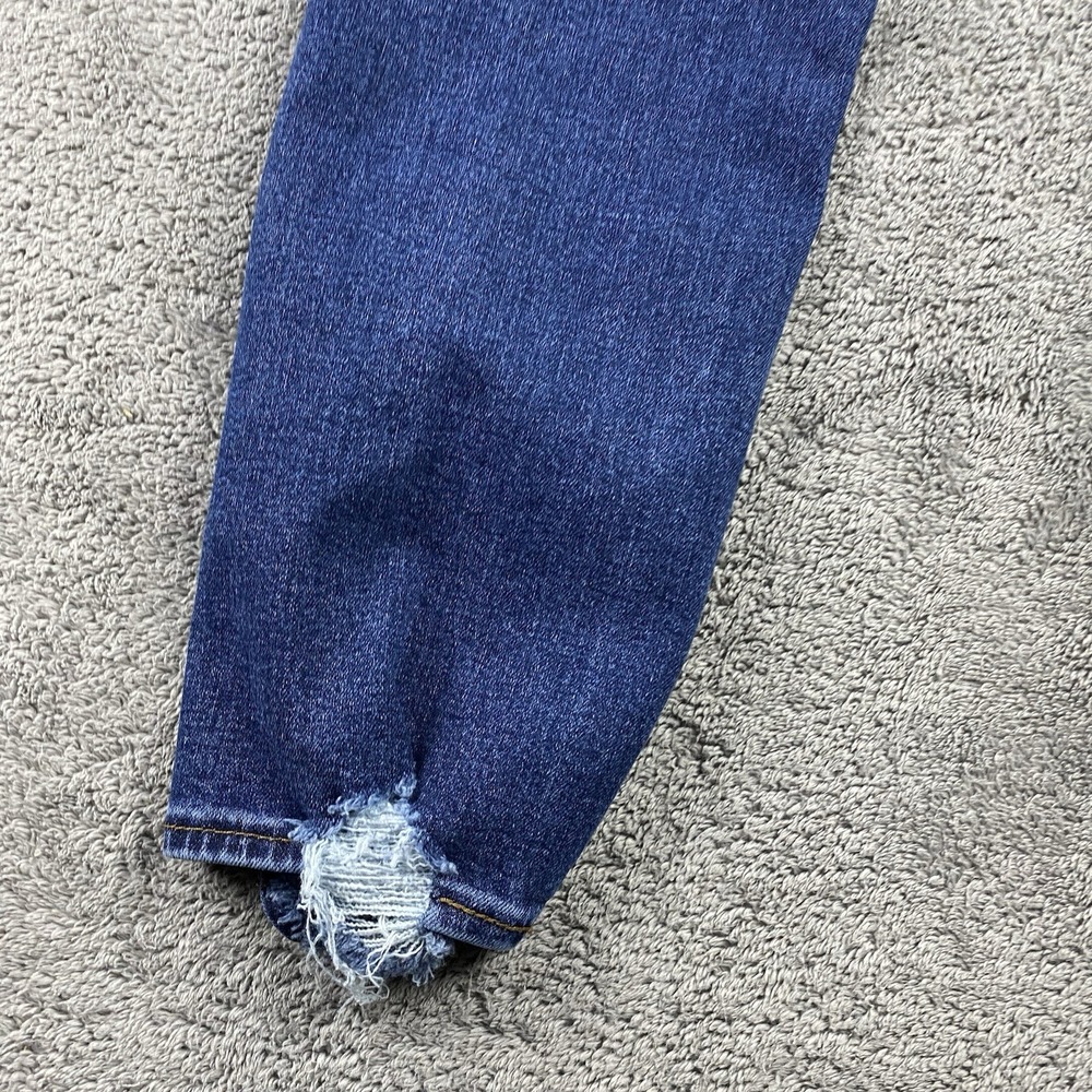 Denizen From Levis Boyfriend Jeans Womens 2 W26 Blue Distressed Hem Mid Rise - Picture 14 of 16